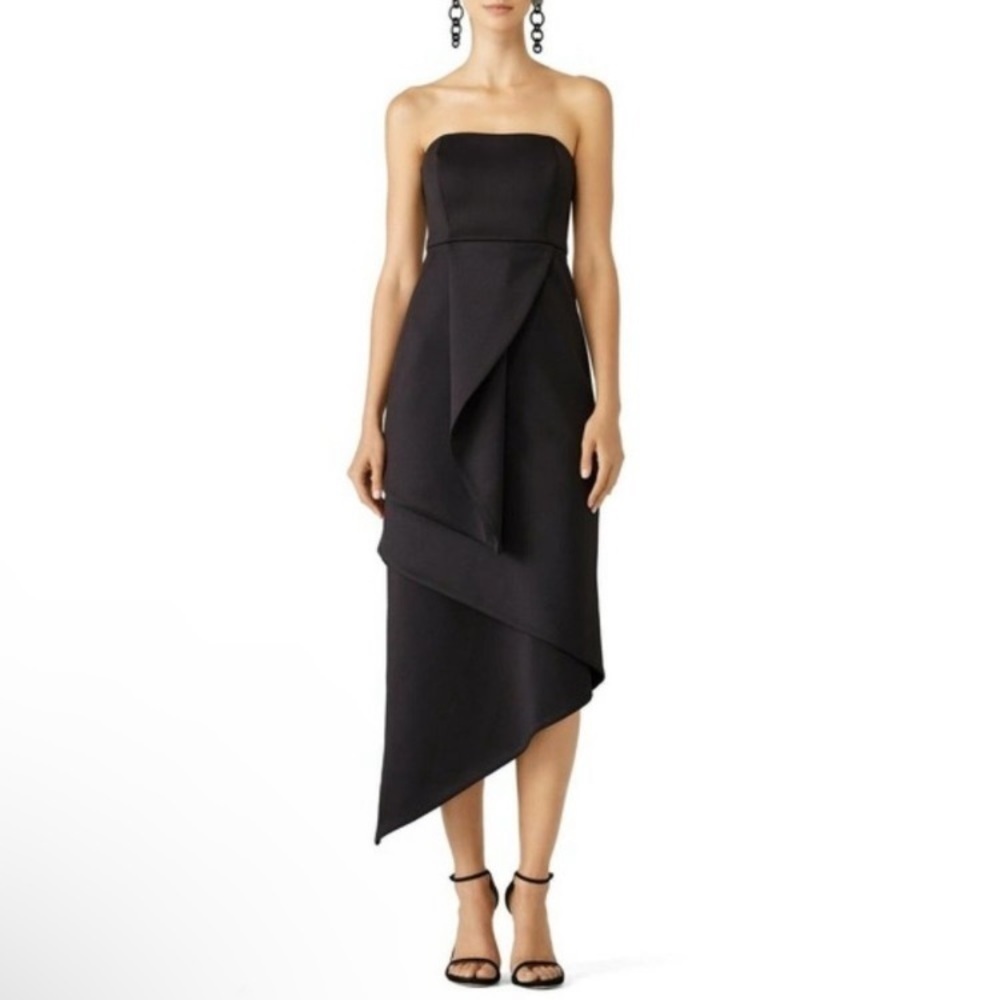 Fame & Partner Black Cole Dress Size 12 Cocktail Classic Party Strapless